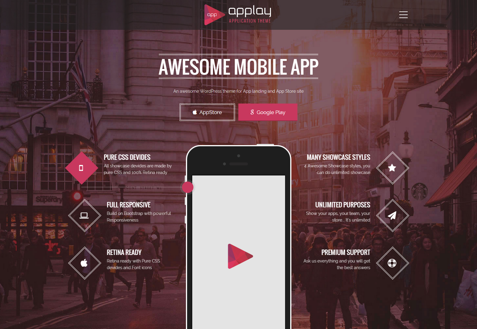 Applay - Mobile App Landing & Showcase Wordpress Theme